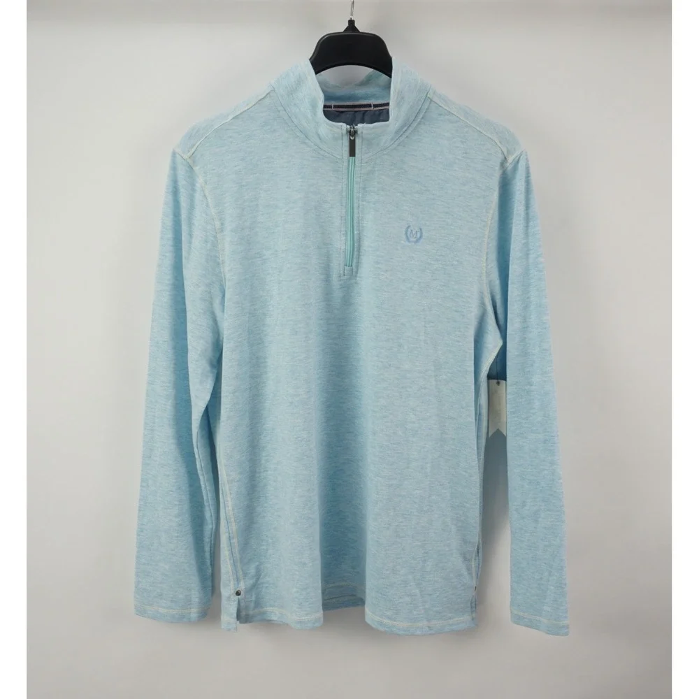 New Magaschoni Performance Golf Pullover Sweater Men's‎ Large Light Blue Stretch